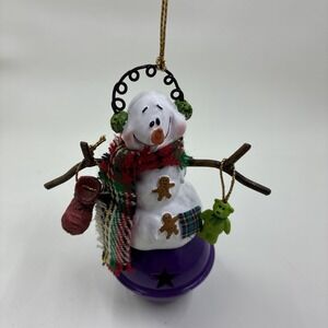 Christmas Painted Resin Snowman Bell Christmas Tree Ornament